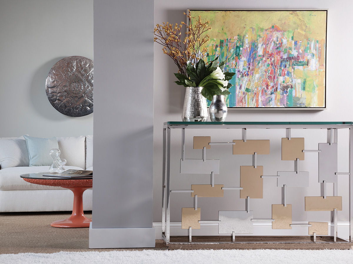 Signature Designs - Cityscape Console - Pearl Silver