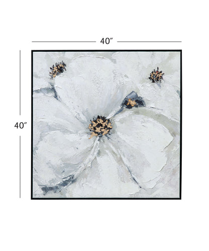 Dogwood Canvas Art - Pearl Silver