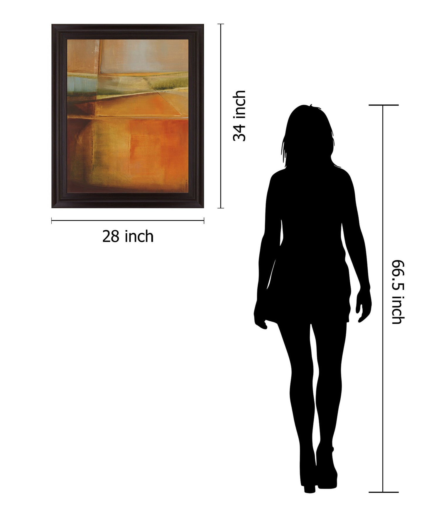 Golden Fields - 28" x 34" Framed Wall Art - Orange