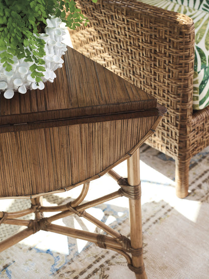 Key Biscayne - Palm Island Drop-Leaf Accent Table - Light Brown