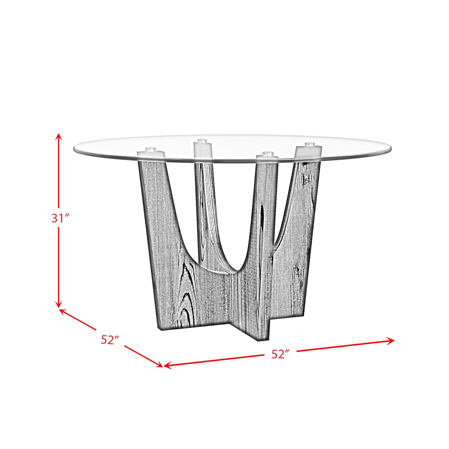 Oregon - Round Table With Glass Top