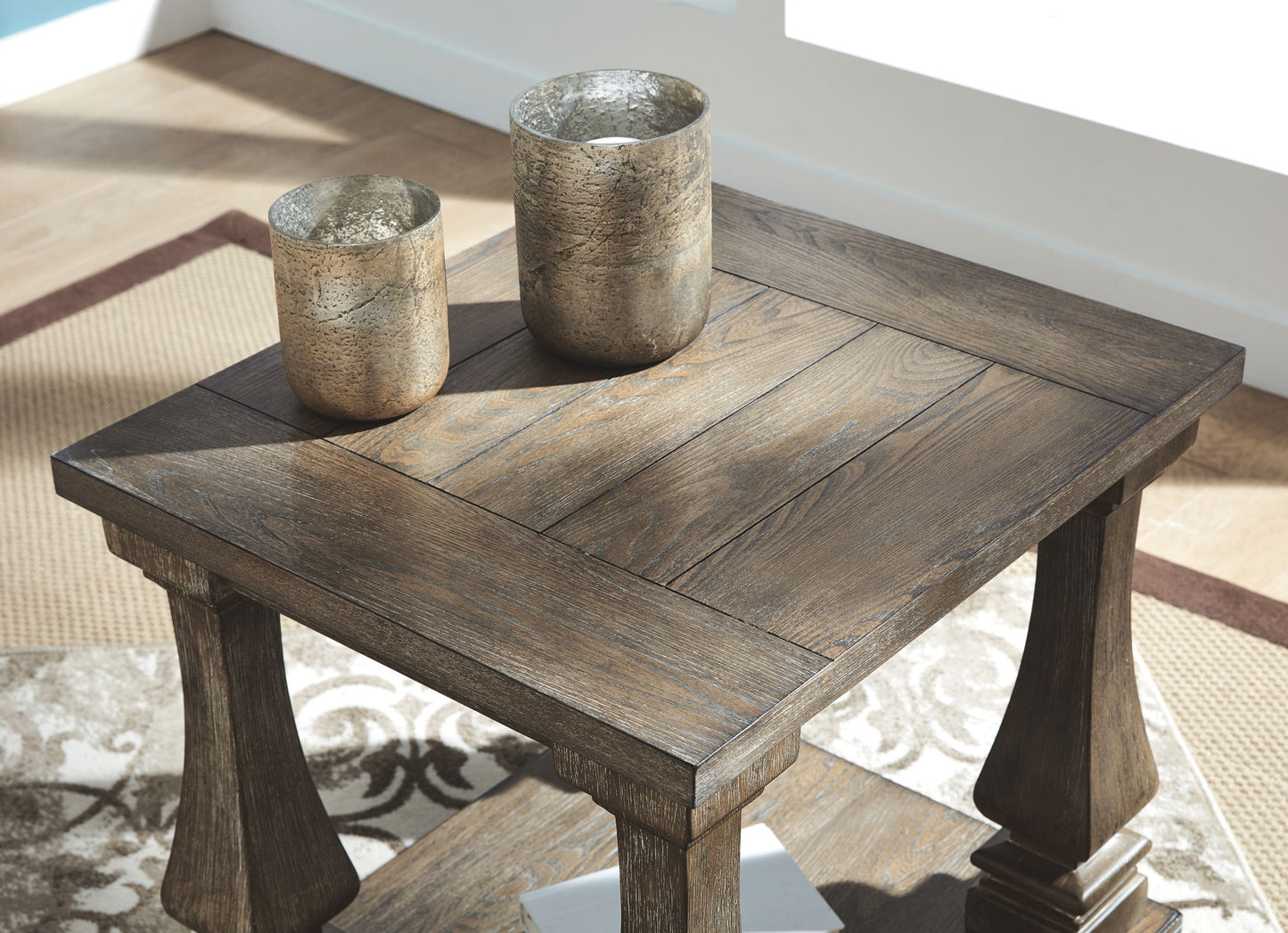 Johnelle - Rectangular End Table - Gray