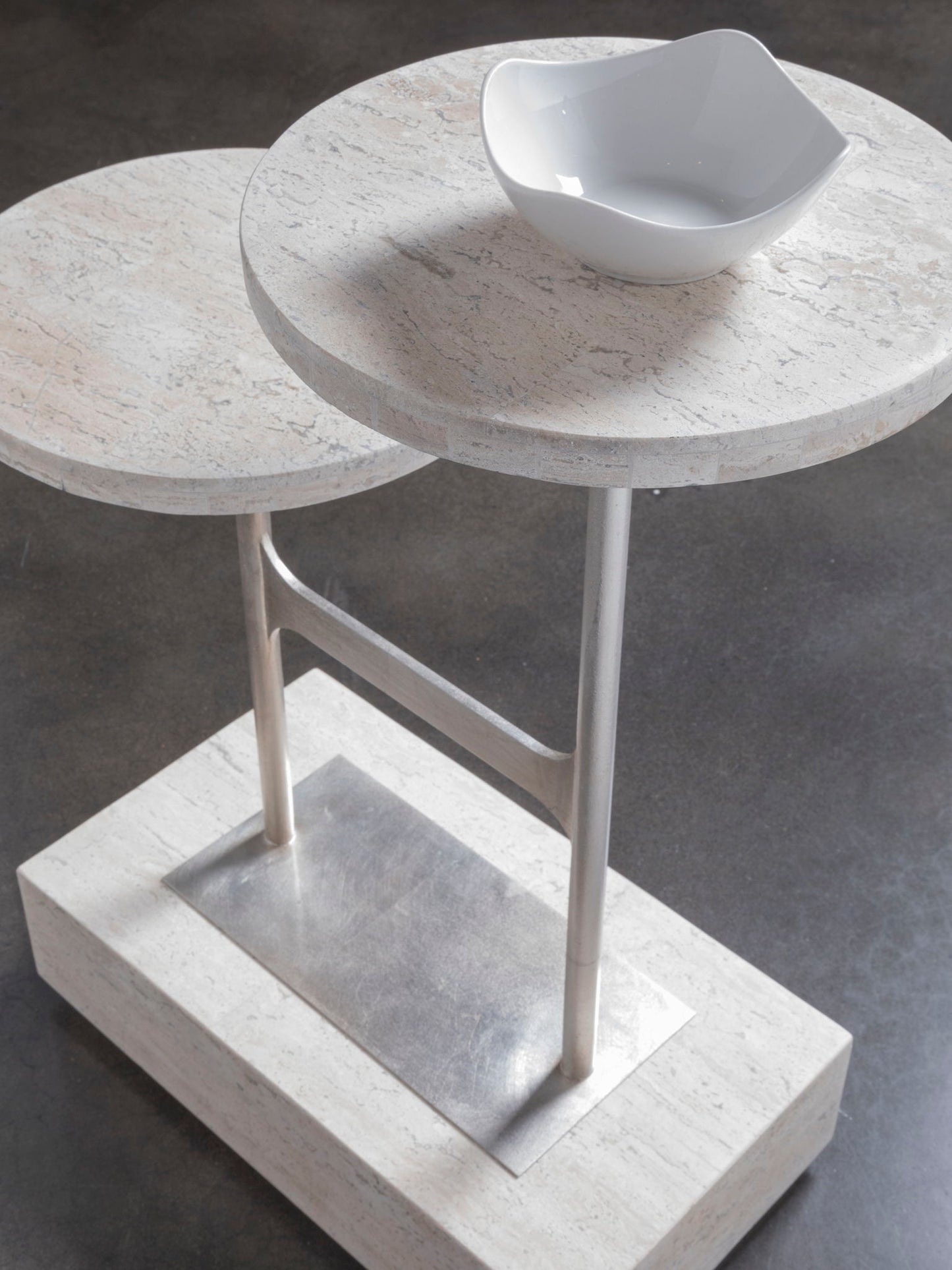 Signature Designs - Cirque Tiered Rectangular Spot Table - Pearl Silver