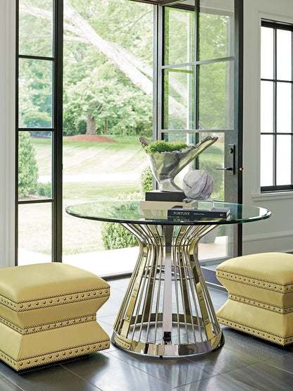 Ariana - Riviera Stainless Dining Table With Glass Top