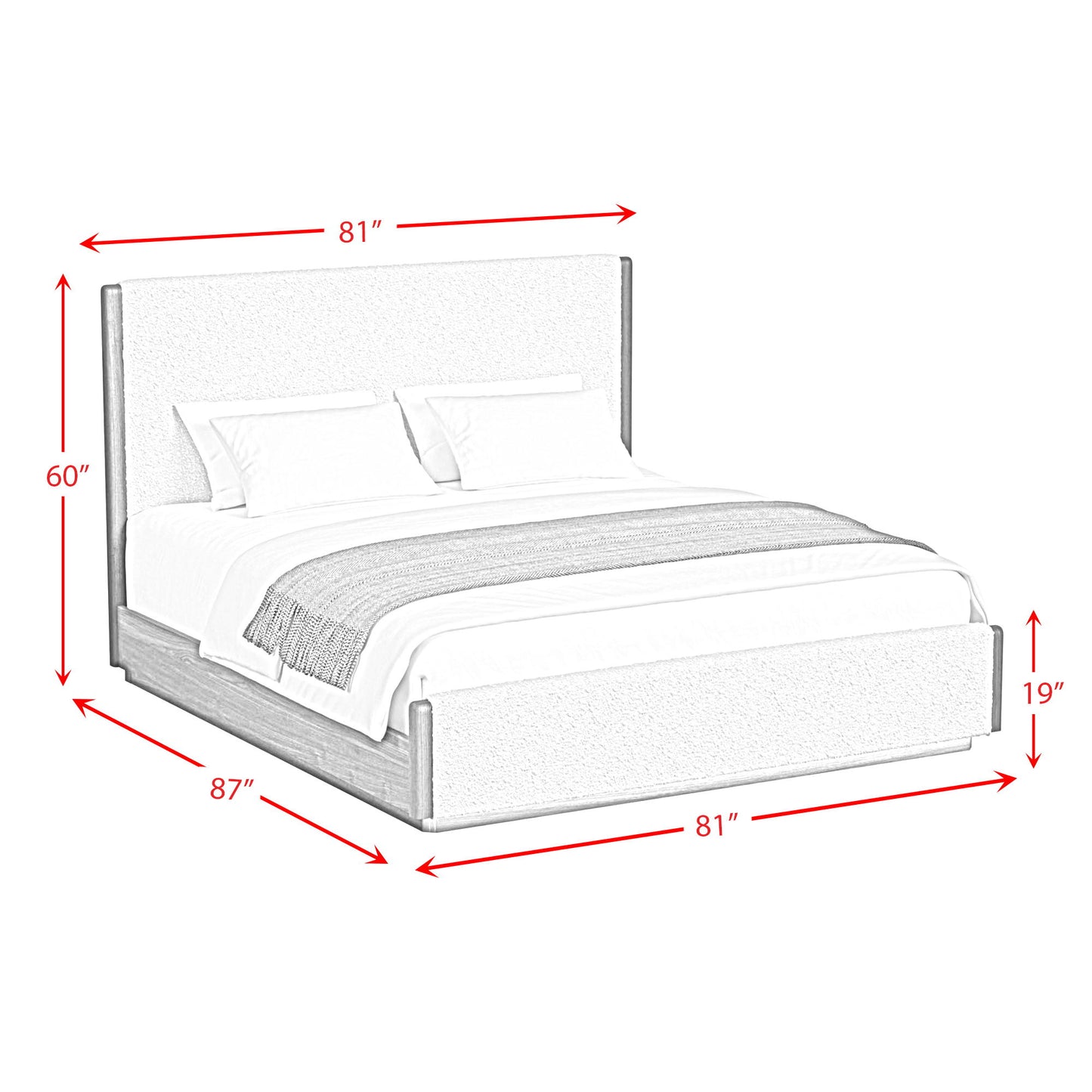 Brisbane - Upholstered Bedroom Set With Boucle And LED