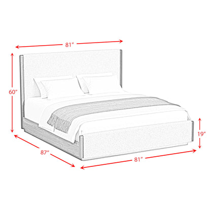 Brisbane - Upholstered Bedroom Set With Boucle And LED