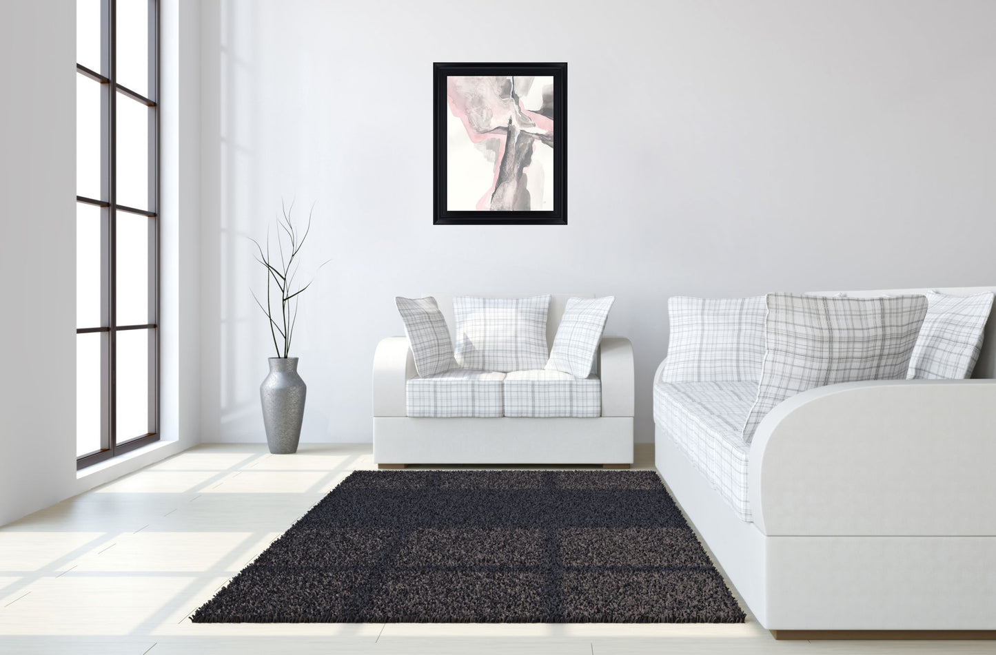 Dusky Petal Drift - 28" x 34" Framed Wall Art - Pink