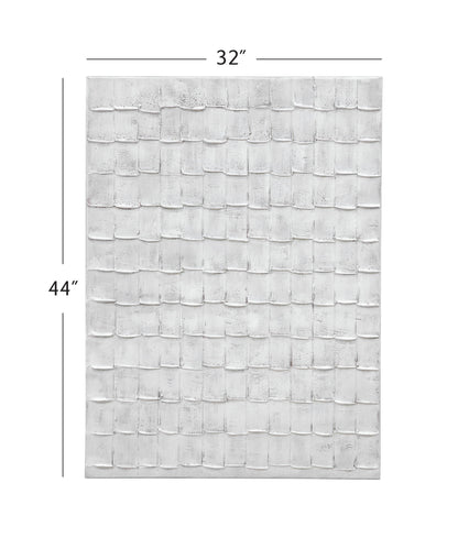 Linear Marks Canvas Art - White