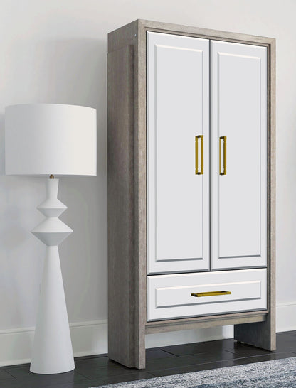 Lansing - Tall Bar Cabinet - Cerused Gray Oak