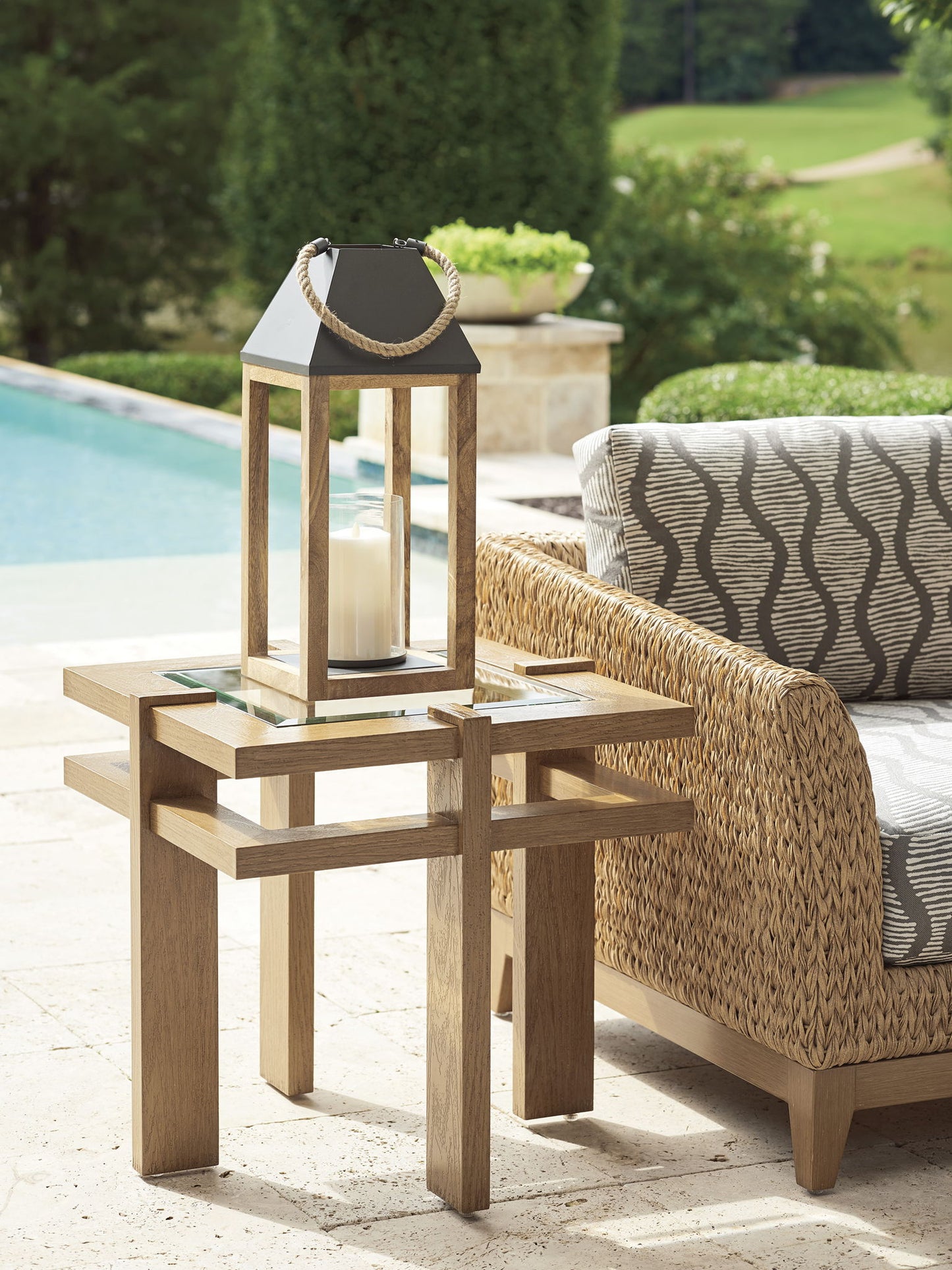 Los Altos Valley View - Square End Table - Light Brown