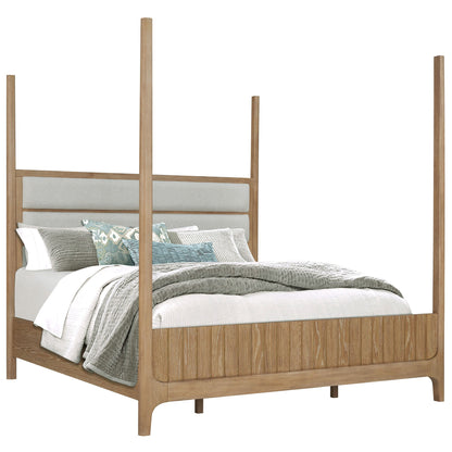 Escape - Bedroom King Poster Footboard With Slats - Glazed Natural Oak