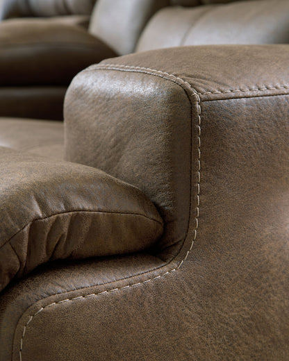 Beckley Place - 2 Seat Power Reclining Sofa With Adjustable Headrest - Earth