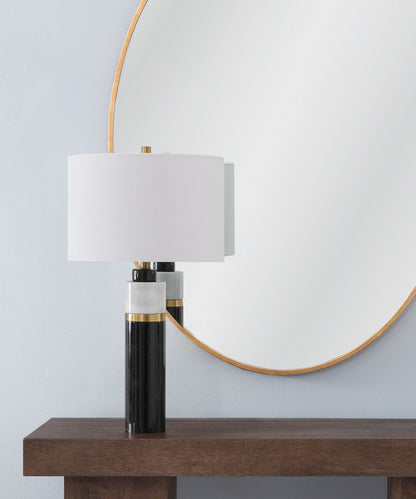 Gregory - Table Lamp - Black / White / Brass