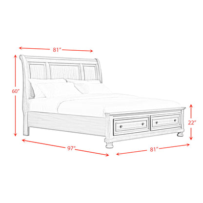 Kingston - Bed With Storage Footboard And Non-Storage Rails