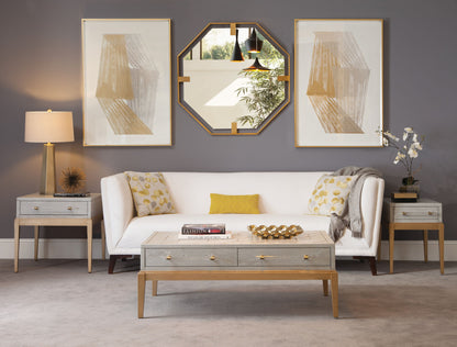 Perrine - Rectangle Cocktail Table - Silver / Gold
