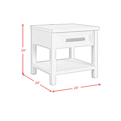 Avalanche - End Table With USB - Antique White