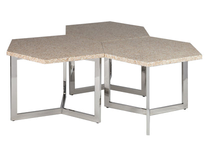 Signature Designs - Inamorata Hexagonal Cluster Bunching Table - Pearl Silver