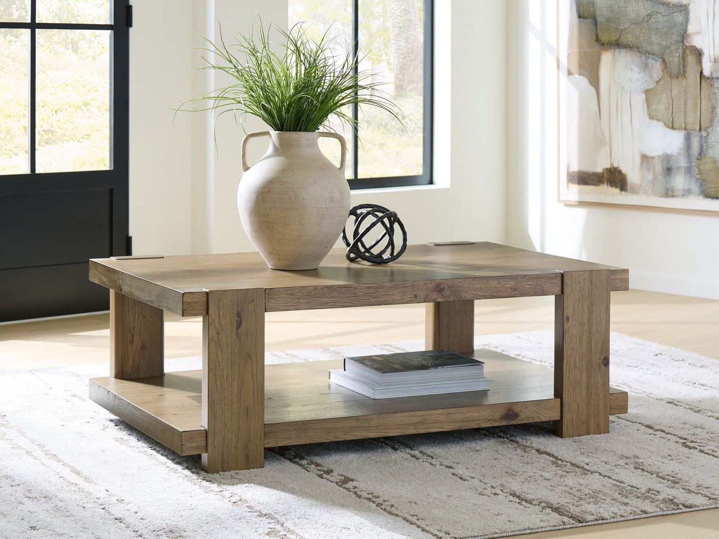 Flangren - Rectangular Cocktail Table - Light Brown