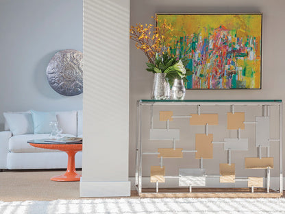 Signature Designs - Cityscape Console - Pearl Silver