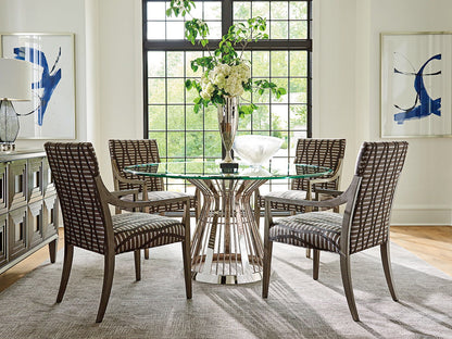 Ariana - Riviera Stainless Dining Table With Glass Top