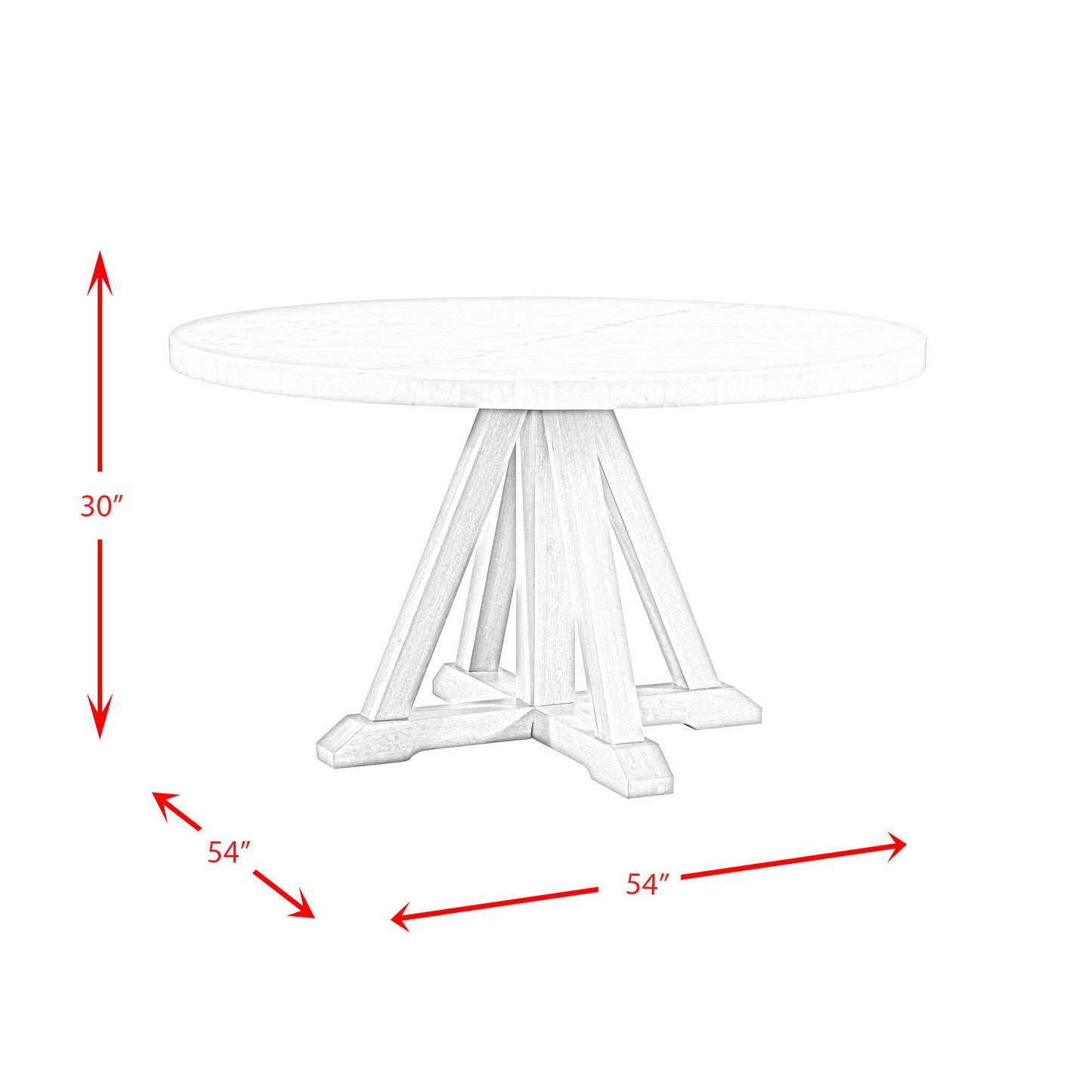 Lakeview - Round Dining Table - White