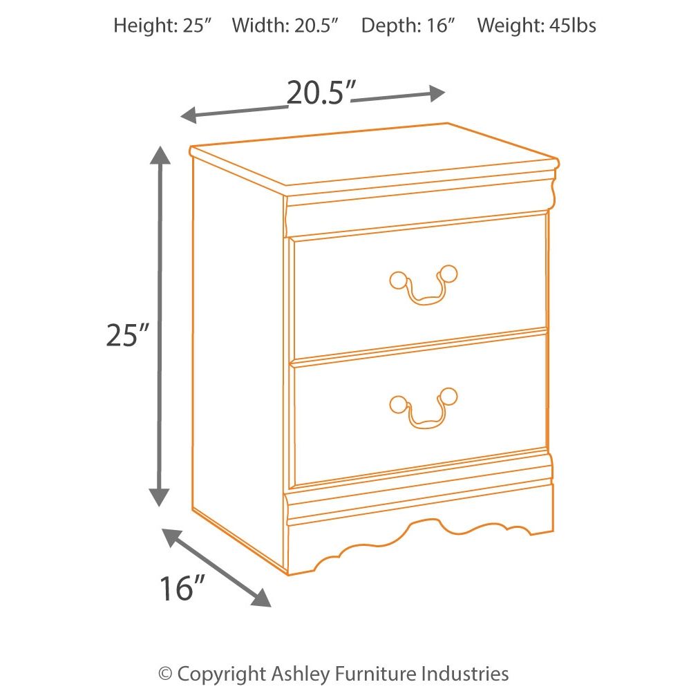 Huey Vineyard - Two Drawer Night Stand - Black