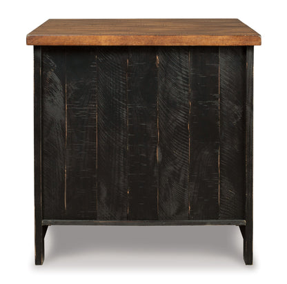 Valebeck - Rectangular End Table - Black / Brown