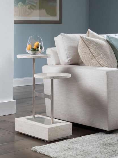 Signature Designs - Cirque Tiered Rectangular Spot Table - Pearl Silver