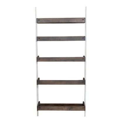 Farmhouse - Leaning Bookcase - Two Tone White / Wood Tone