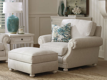 Ocean Breeze - Coral Gables Ottoman - Pearl Silver