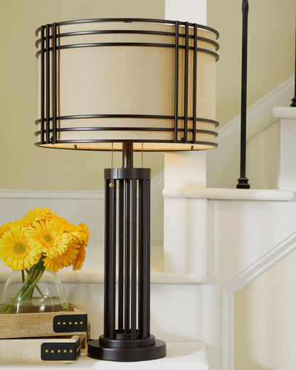 Hanswell - Metal Table Lamp  - Dark Brown