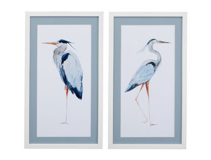 Heron Framed Print (Set of 2) - White