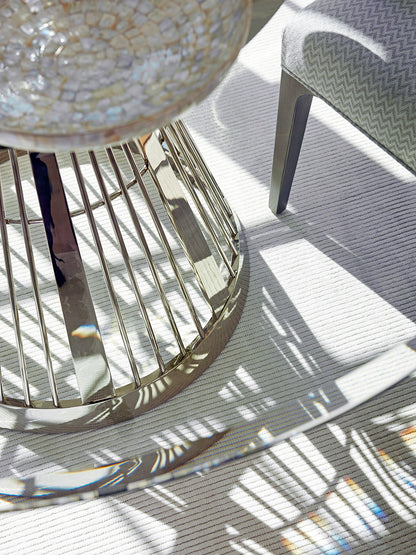 Ariana - Riviera Stainless Dining Table With Glass Top