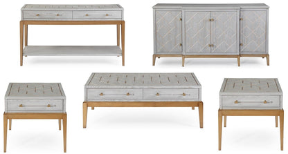 Perrine - Rectangle Cocktail Table - Silver / Gold