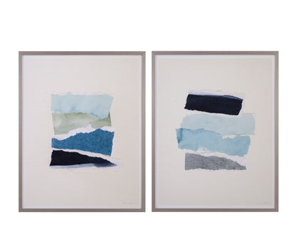 Seaside Color Study I Framed Print - Blue / Beige