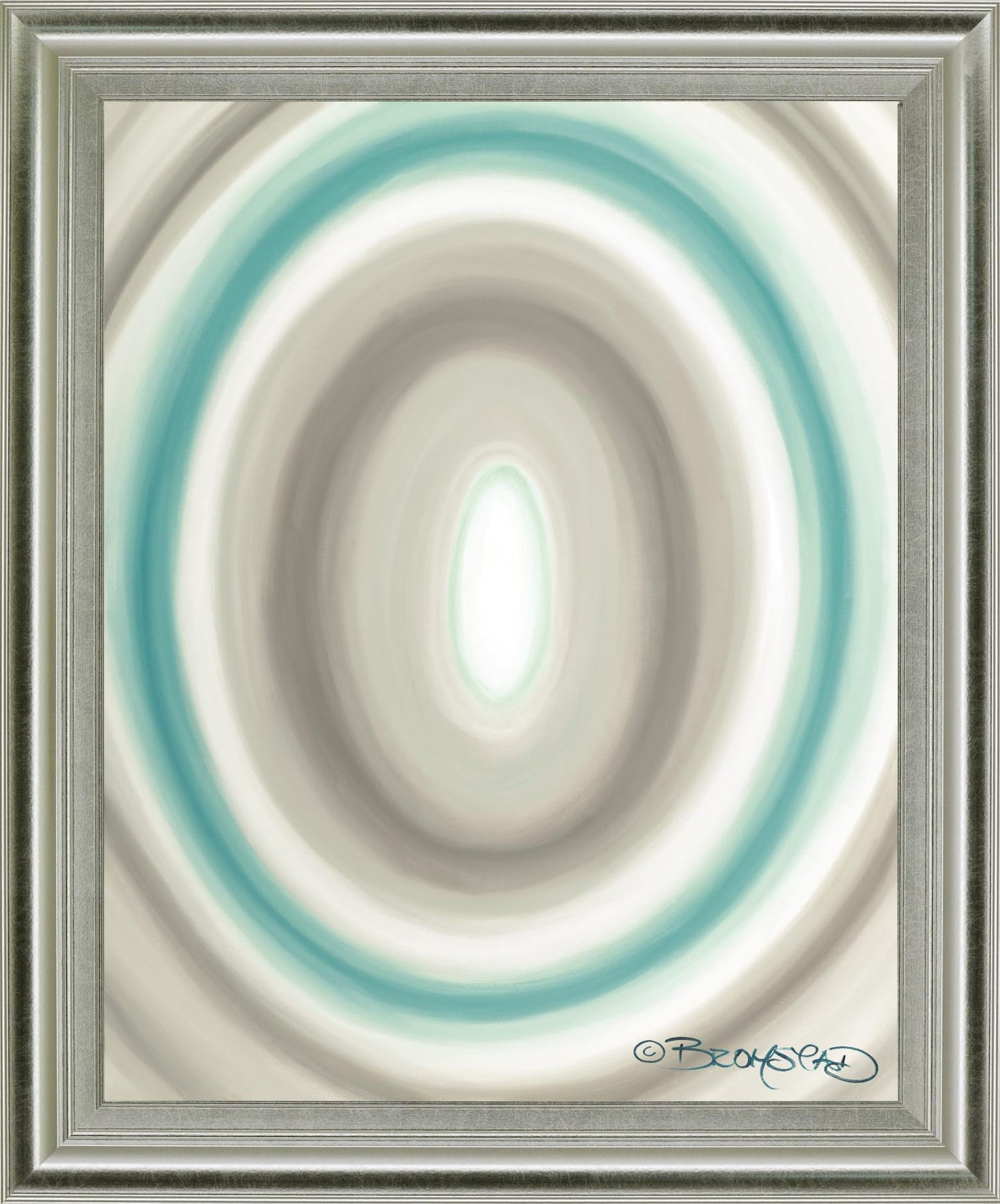Aqua Ripple - 28" x 34" Framed Wall Art - Light Blue